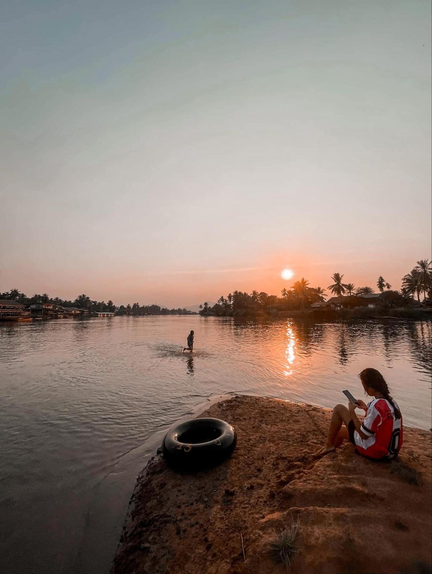 Souksanh River Bungalow Muang Không Eksteriør bilde